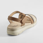 Sandalia tira nylon rayas marrón COMFEET