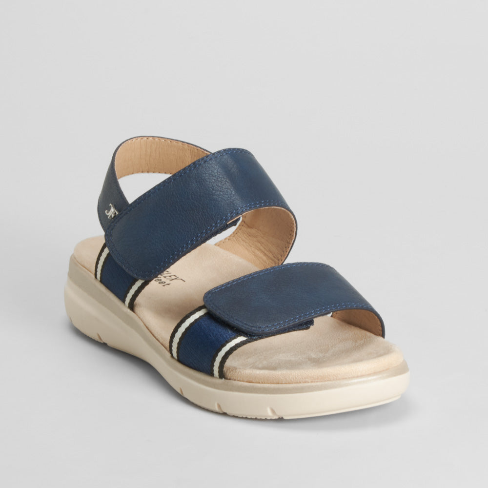 Sandalia doble velcro nylon azul COMFEET