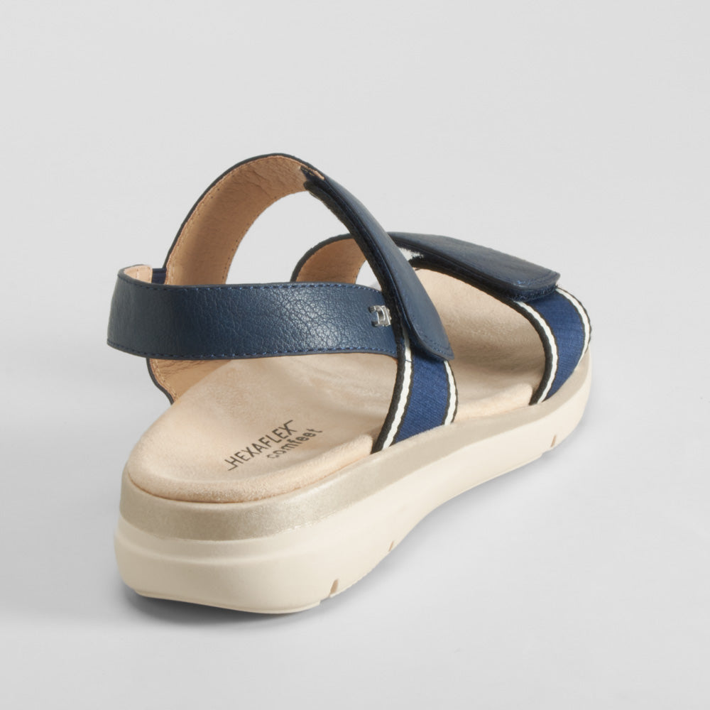 Sandalia doble velcro nylon azul COMFEET