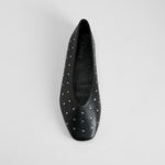Bailarina con tachuelas piel negra FOSCO