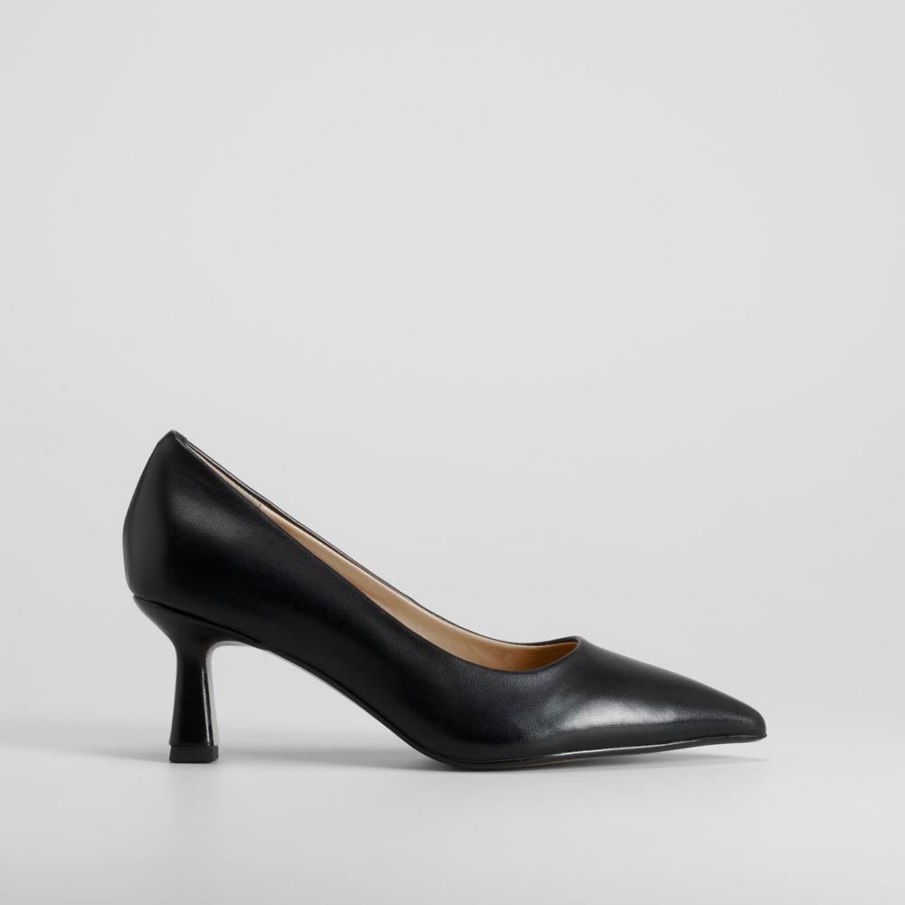 Zapato de tacón salón piel negro FOSCO