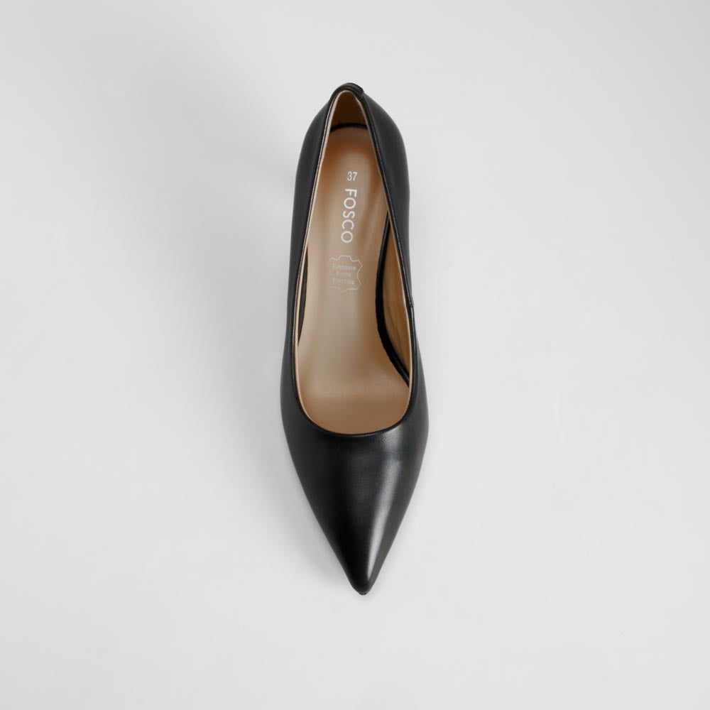 Zapato de tacón salón piel negro FOSCO