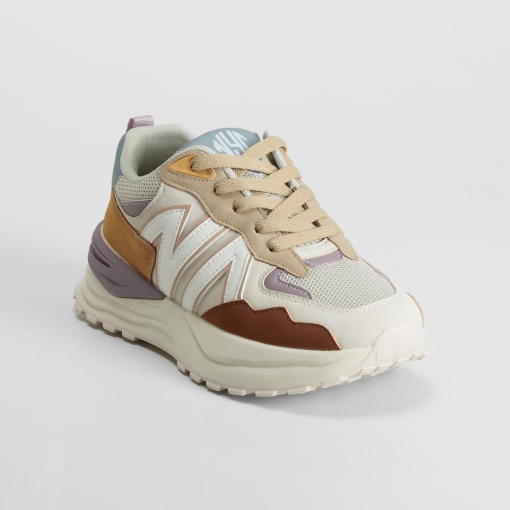 Zapatilla casual cordón multicolor NYC