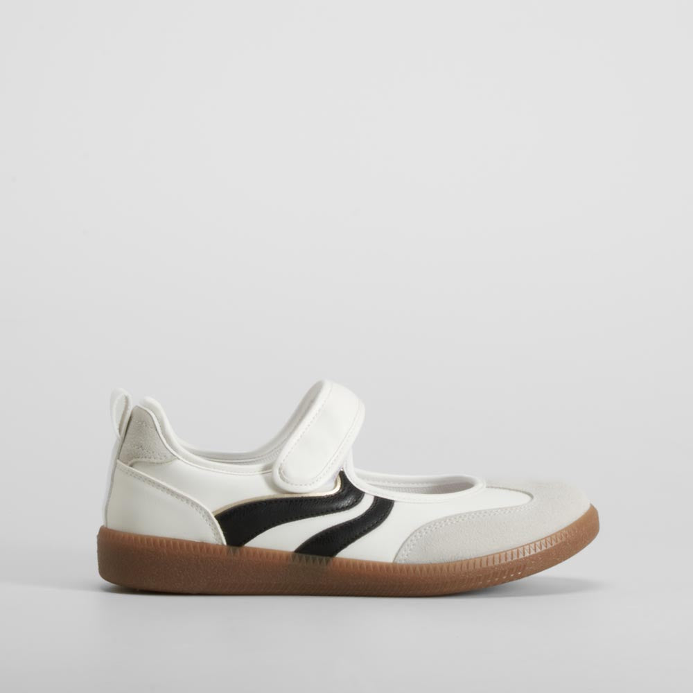 Bailarina deportiva velcro blanca NYC