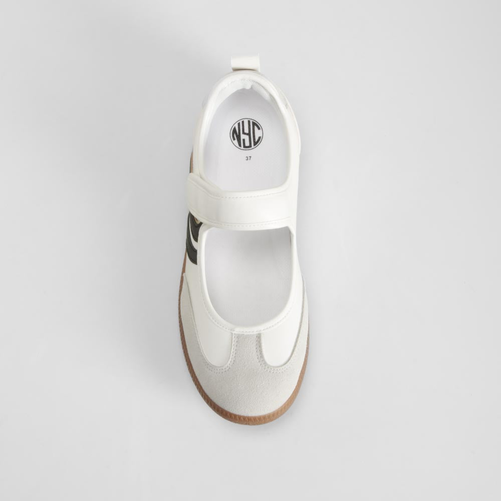 Bailarina deportiva velcro blanca NYC