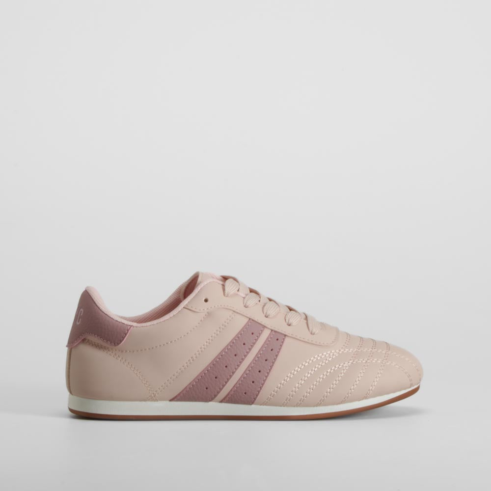 Sneaker pespuntes rosa NYC