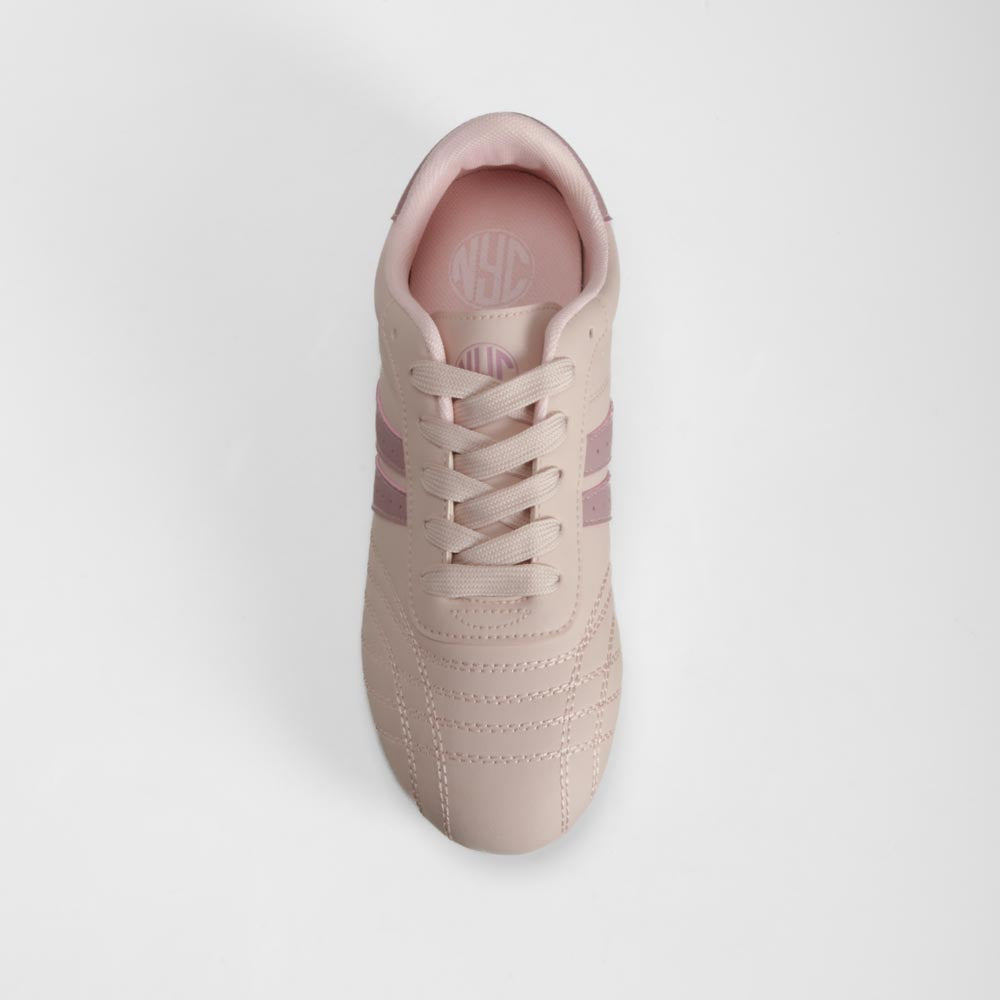 Sneaker pespuntes rosa NYC