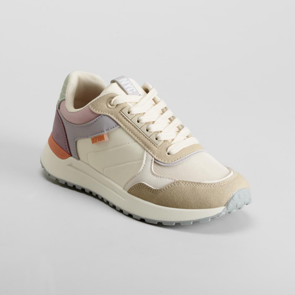 Zapatilla casual multicolor y beige NYC
