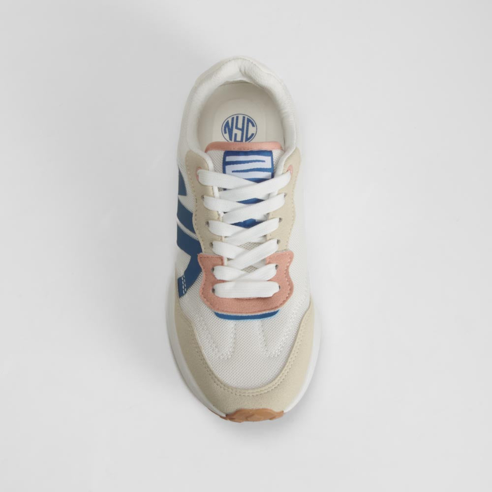 Zapatilla retro joging mesh blanca NYC