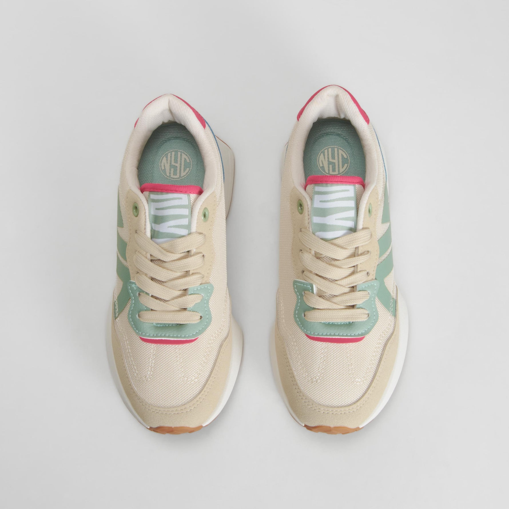 Zapatilla retro jogging mesh beige NYC