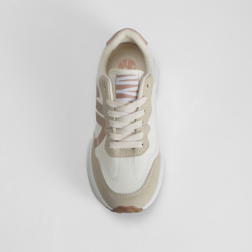 Zapatilla retro jogging beige NYC