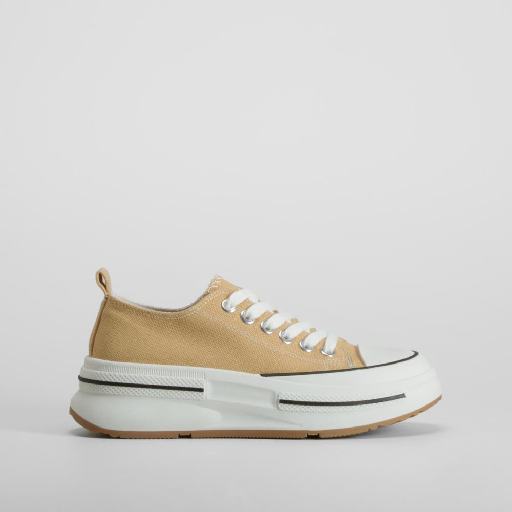 Zapatilla lona plataforma amarillo NYC