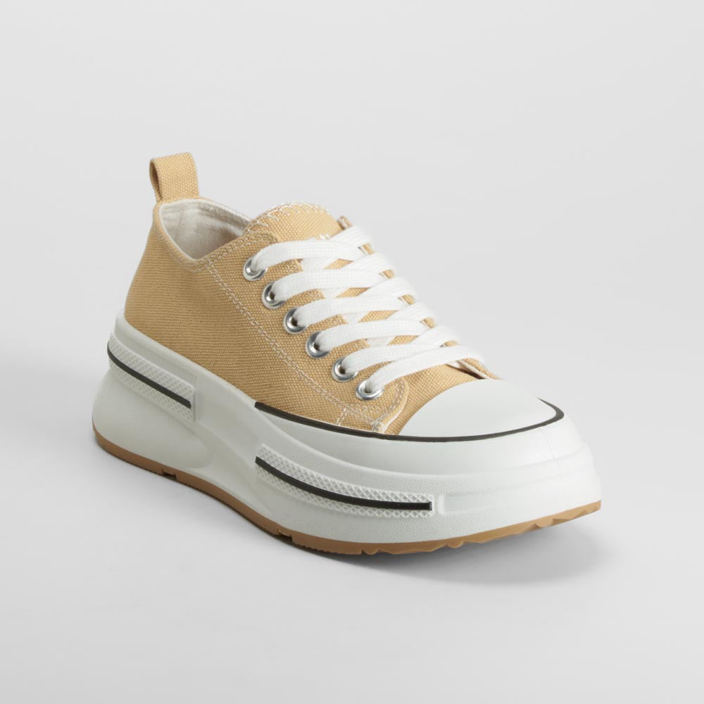 Zapatilla lona plataforma amarillo NYC