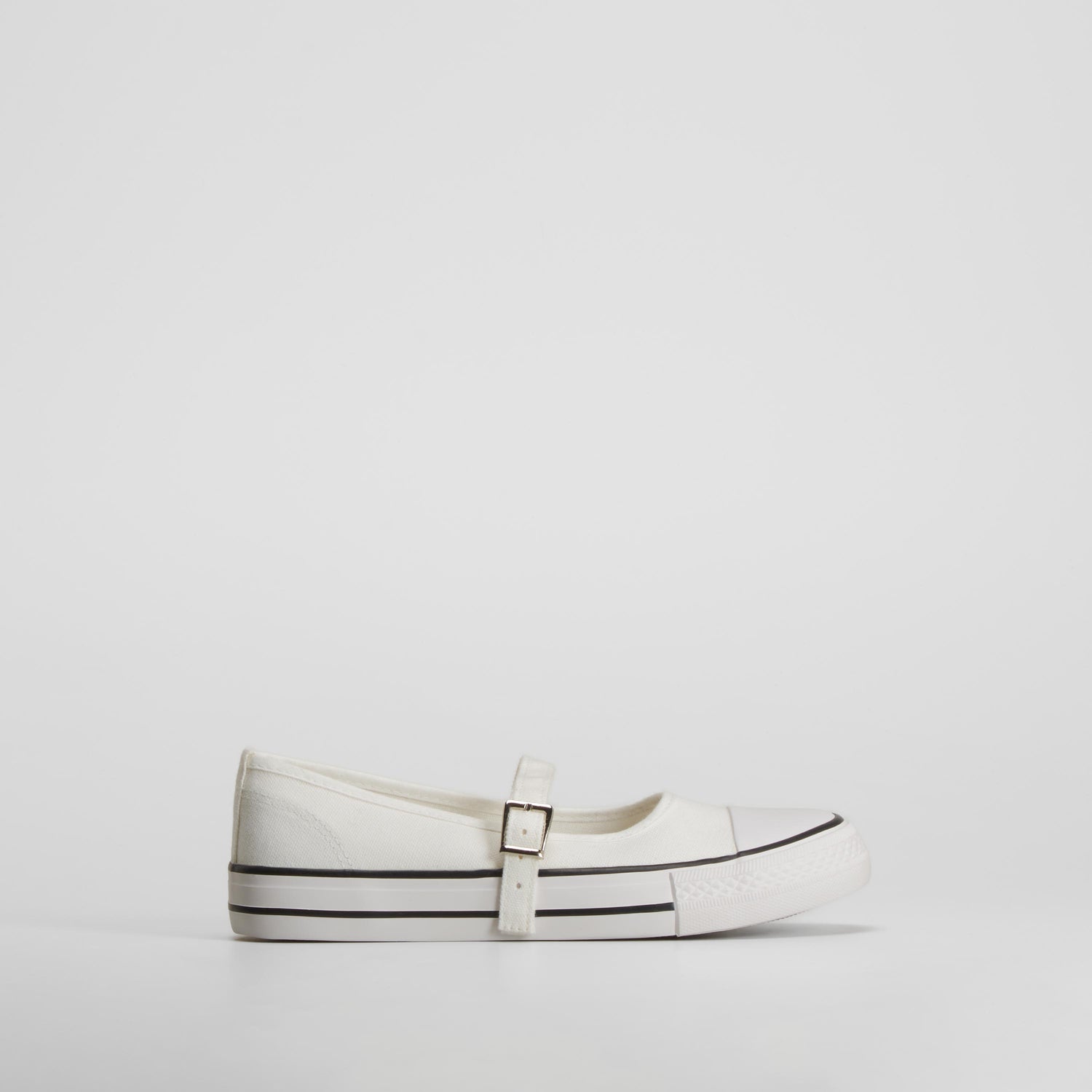 Lona merceditas con tira ajustable blanca NYC