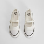Lona merceditas con tira ajustable blanca NYC