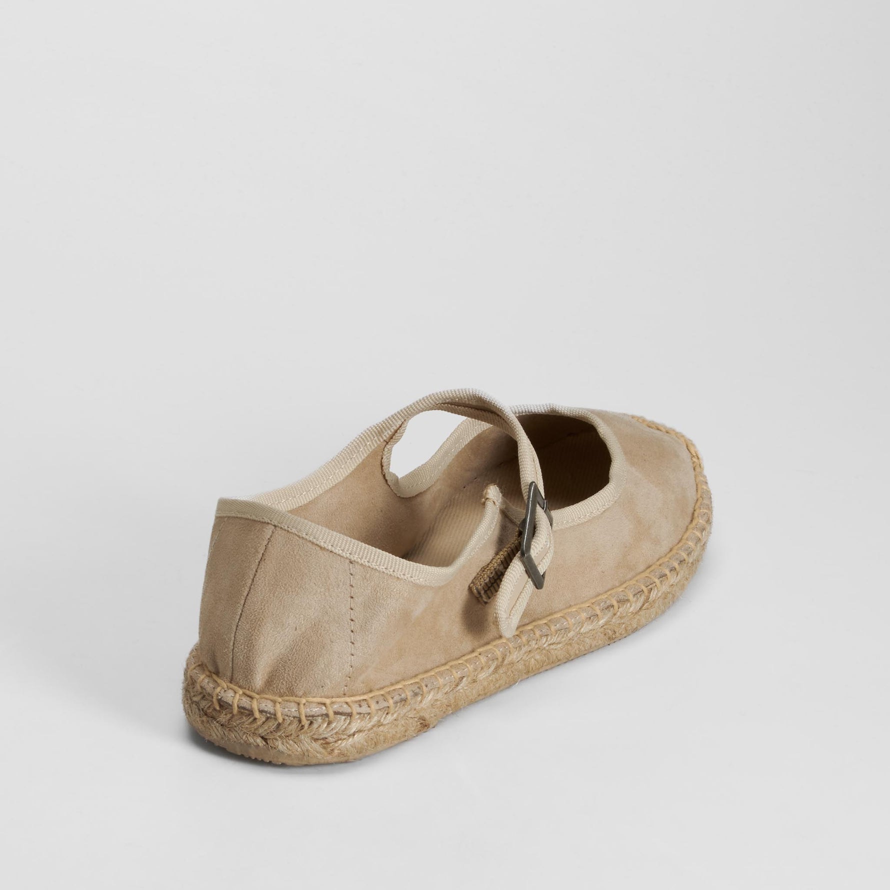 Merceditas de lona hebilla beige NYC