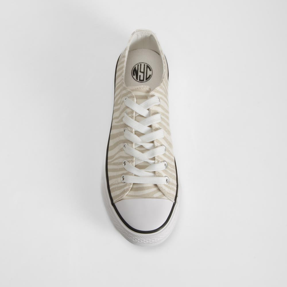 Zapatilla lona animal print beige NYC
