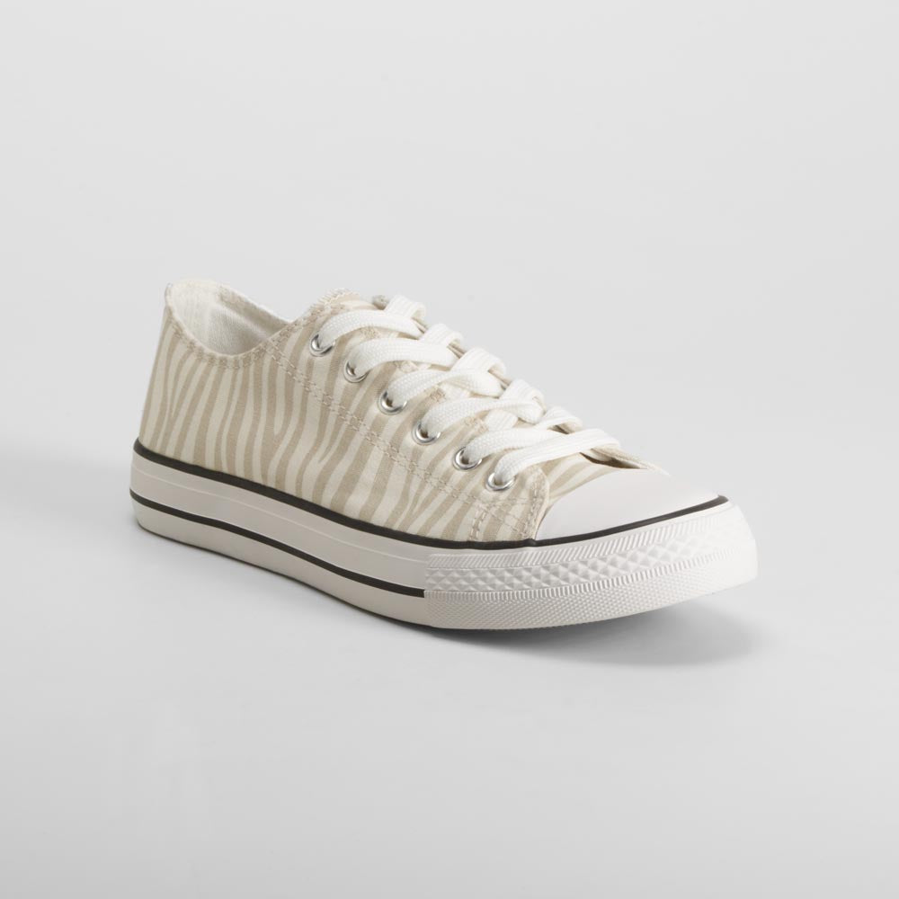 Zapatilla lona animal print beige NYC
