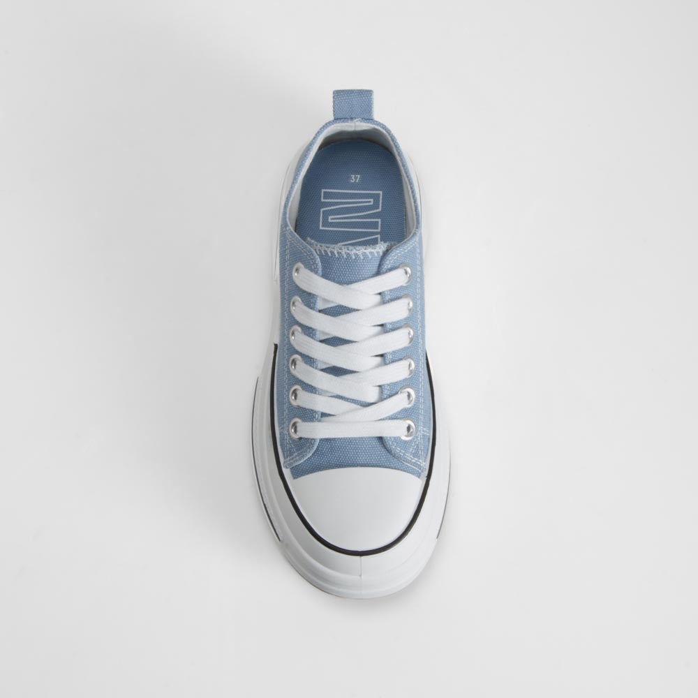 Zapatilla lona plataforma azul NYC