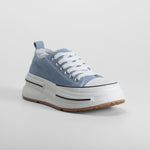 Zapatilla lona plataforma azul NYC