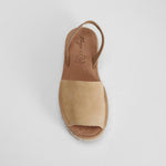 Sandalia menorquina plataforma piel beige NYC
