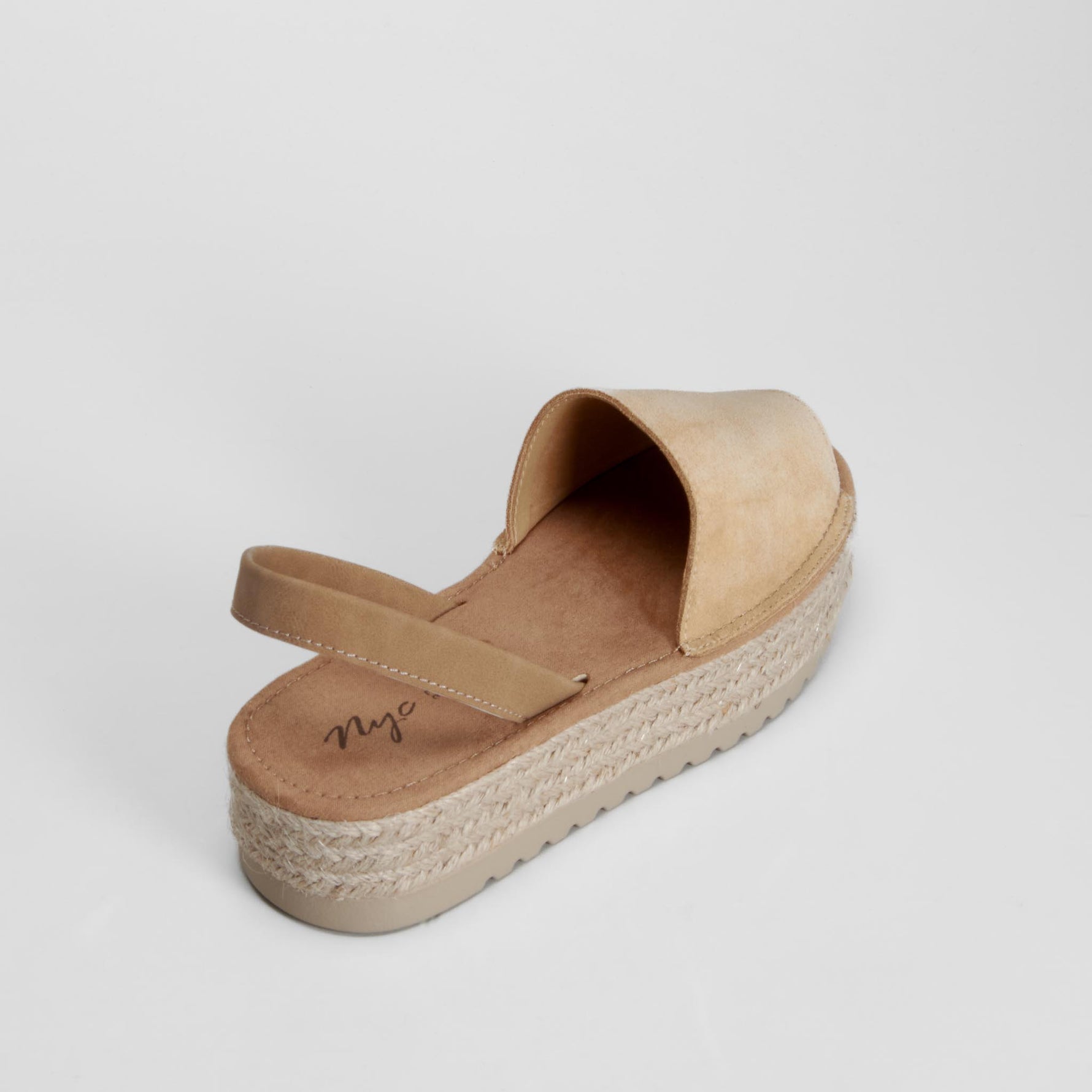 Sandalia menorquina plataforma piel beige NYC