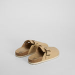 Zueco bio plano hebilla beige NYC