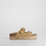 Sandalia bio plataforma hebillas camel NYC