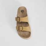 Sandalia bio plataforma hebillas camel NYC