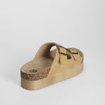 Sandalia bio plataforma hebillas camel NYC