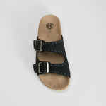 Sandalia bio doble hebilla tachas negra NYC