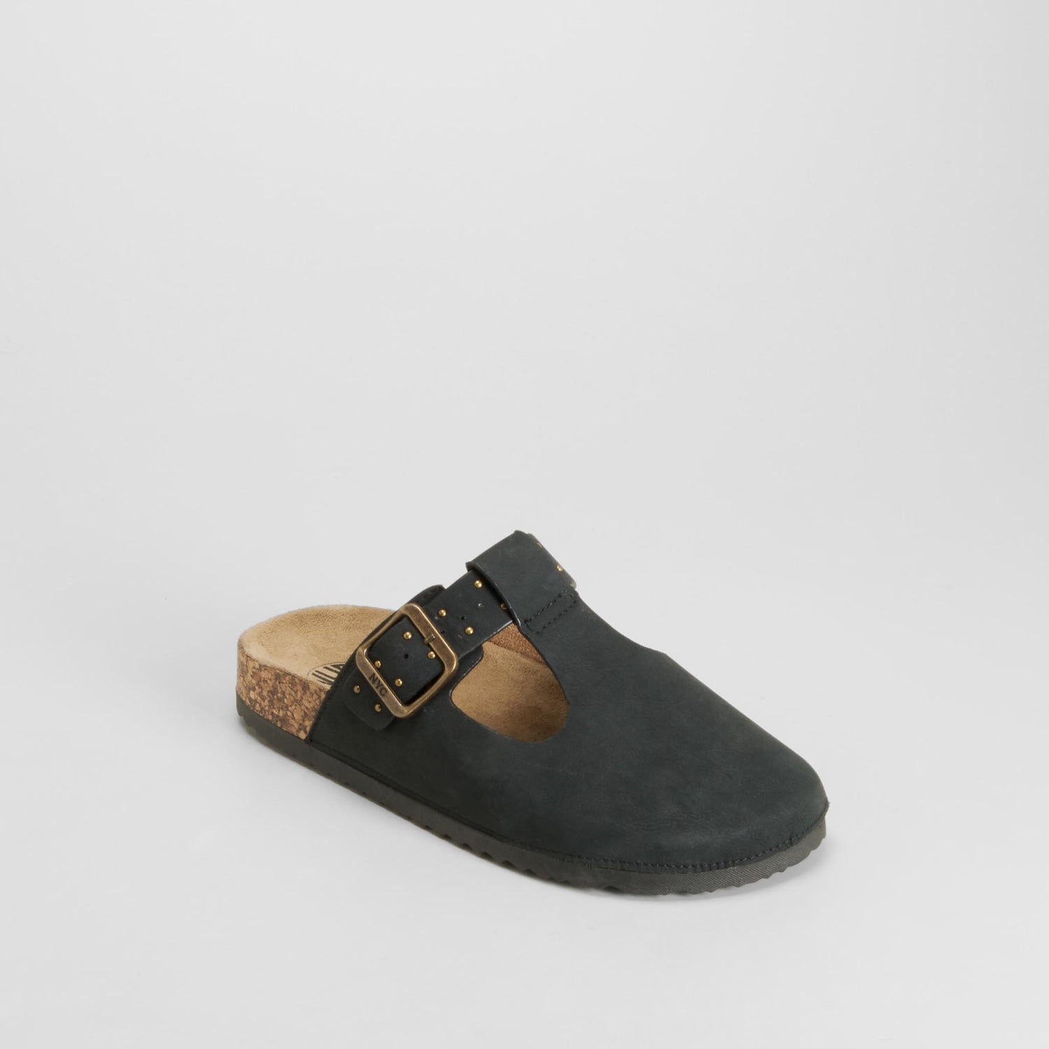 Zueco bio negro con hebilla NYC