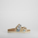 Sandalia bio con hebillas rafia multicolor NYC