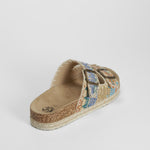 Sandalia bio con hebillas rafia multicolor NYC