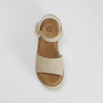 Sandalia yute con plataforma piel beige NYC
