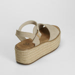 Sandalia yute con plataforma piel beige NYC