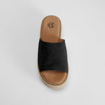 Sandalia plataforma yute negro piel NYC