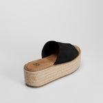 Sandalia plataforma yute negro piel NYC