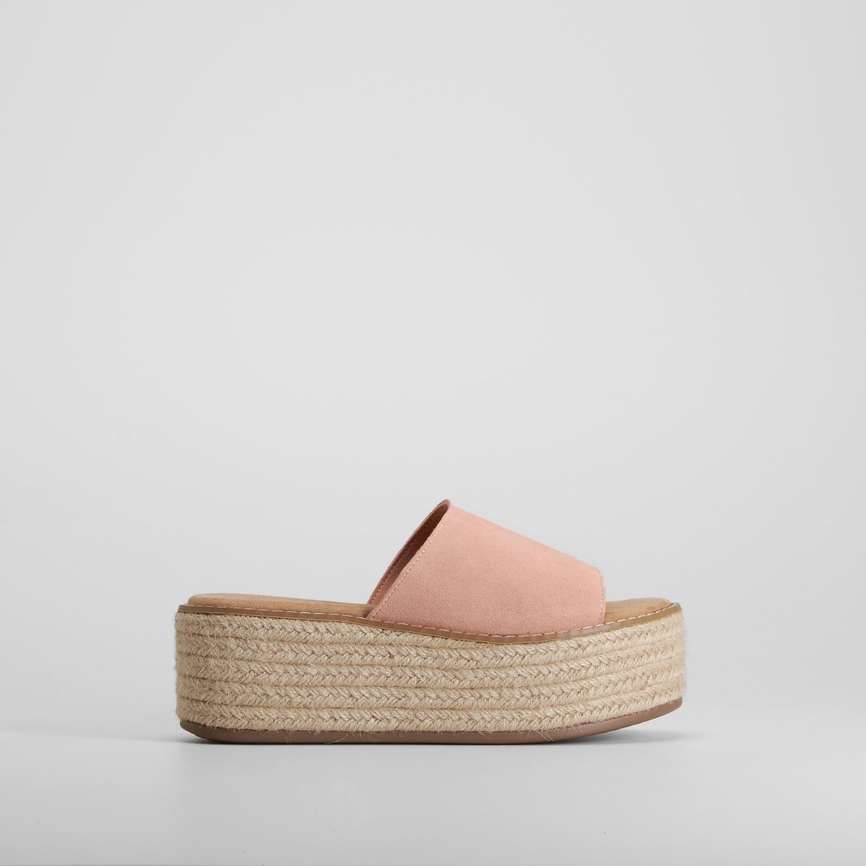 Sandalia plataforma rosa piel NYC