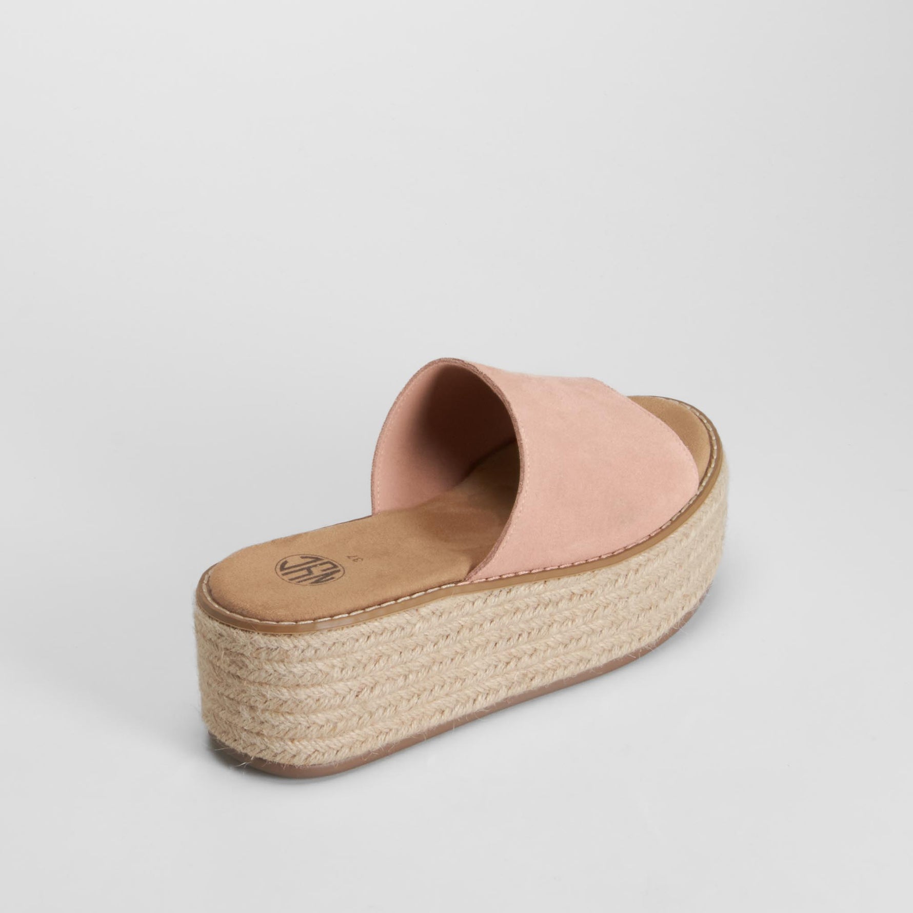 Sandalia plataforma rosa piel NYC