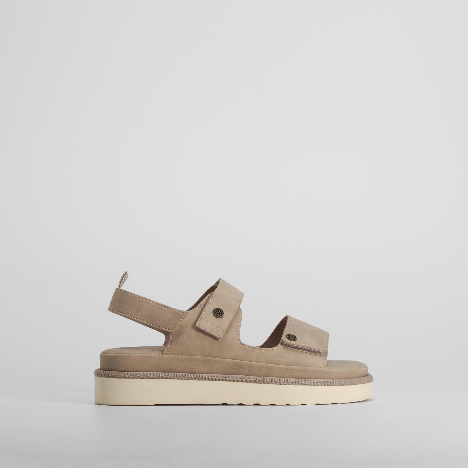 Sandalia plana multi velcros beige NYC