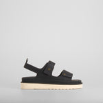 Sandalia plana velcros negra NYC