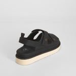 Sandalia plana velcros negra NYC