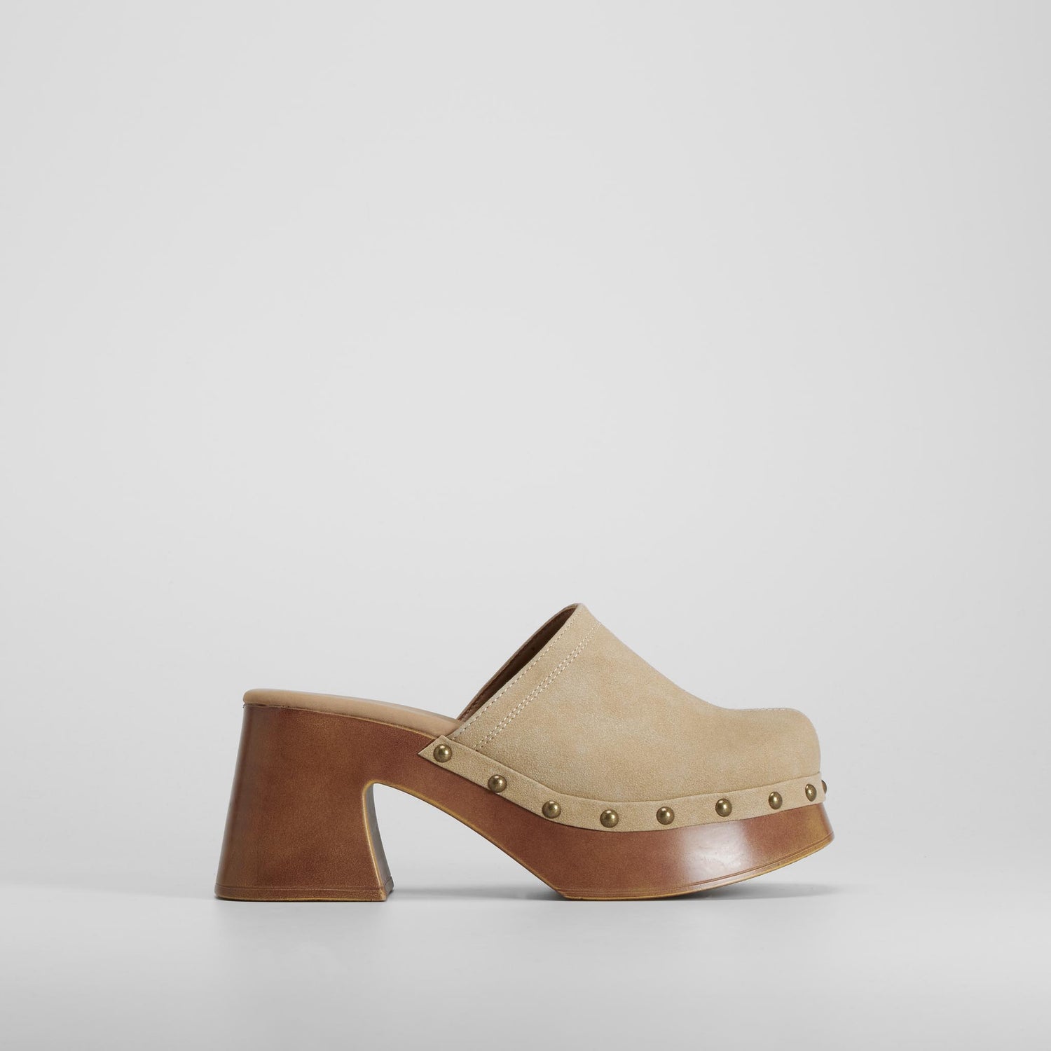 Zueco tacón chunky beige NYC