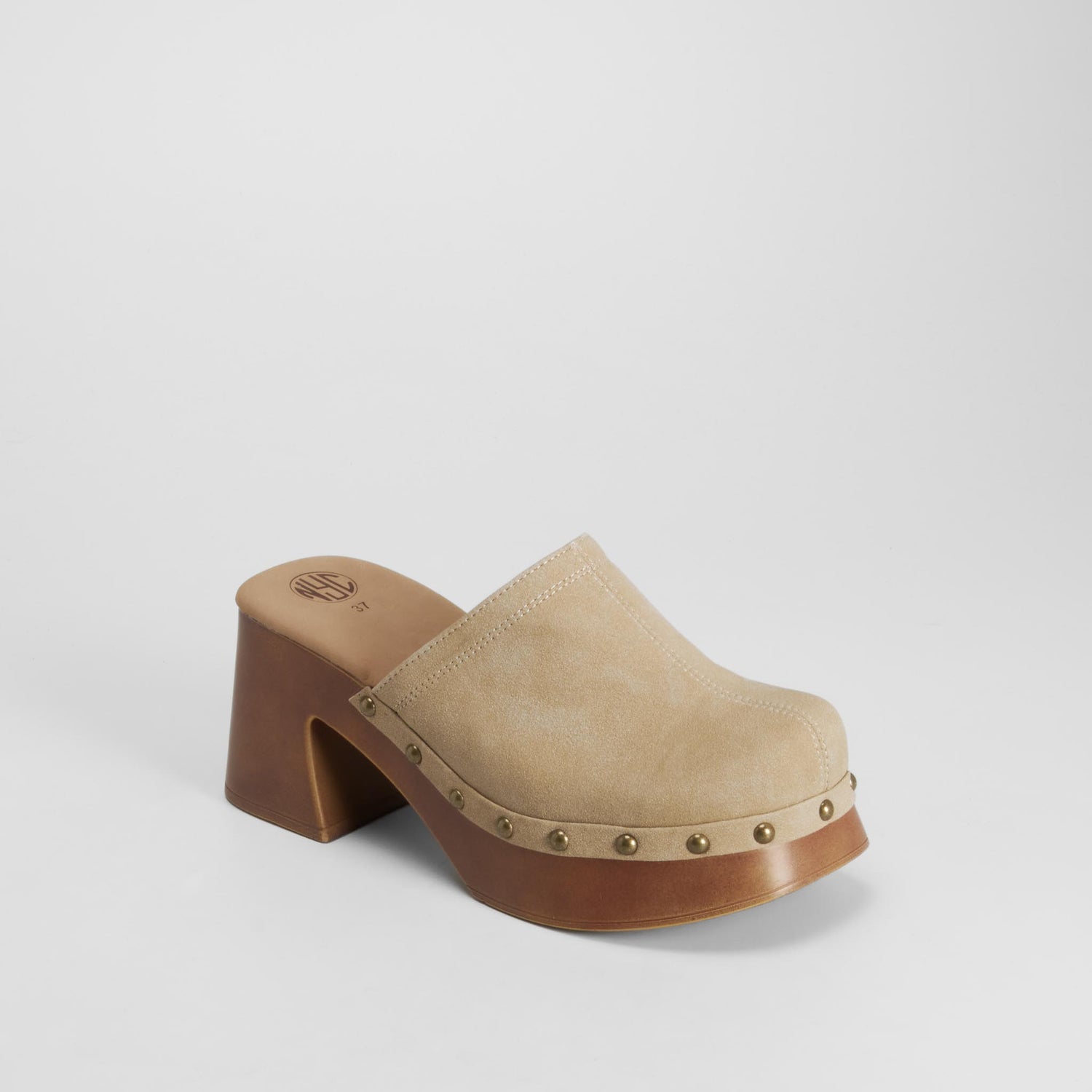 Zueco tacón chunky beige NYC