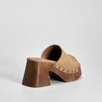 Sandalia chunky tacón marrón claro NYC