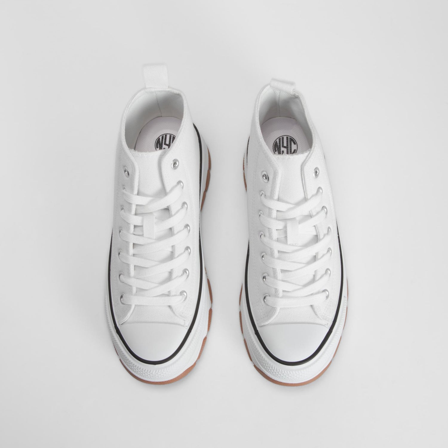 Zapatilla de lona alta chunky blanca NYC