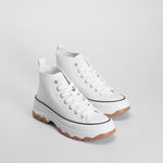 Zapatilla de lona alta chunky blanca NYC