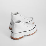 Zapatilla de lona alta chunky blanca NYC