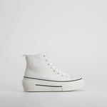 Zapatilla botín cuña lona blanca NYC